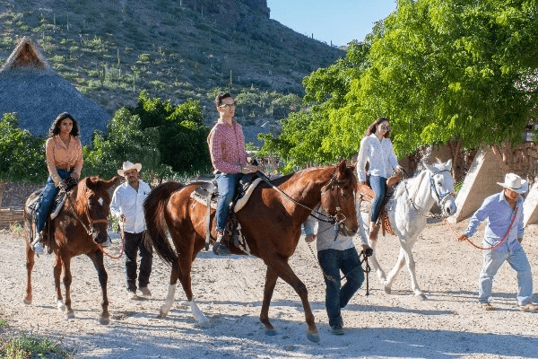 Horseback riding to the beach